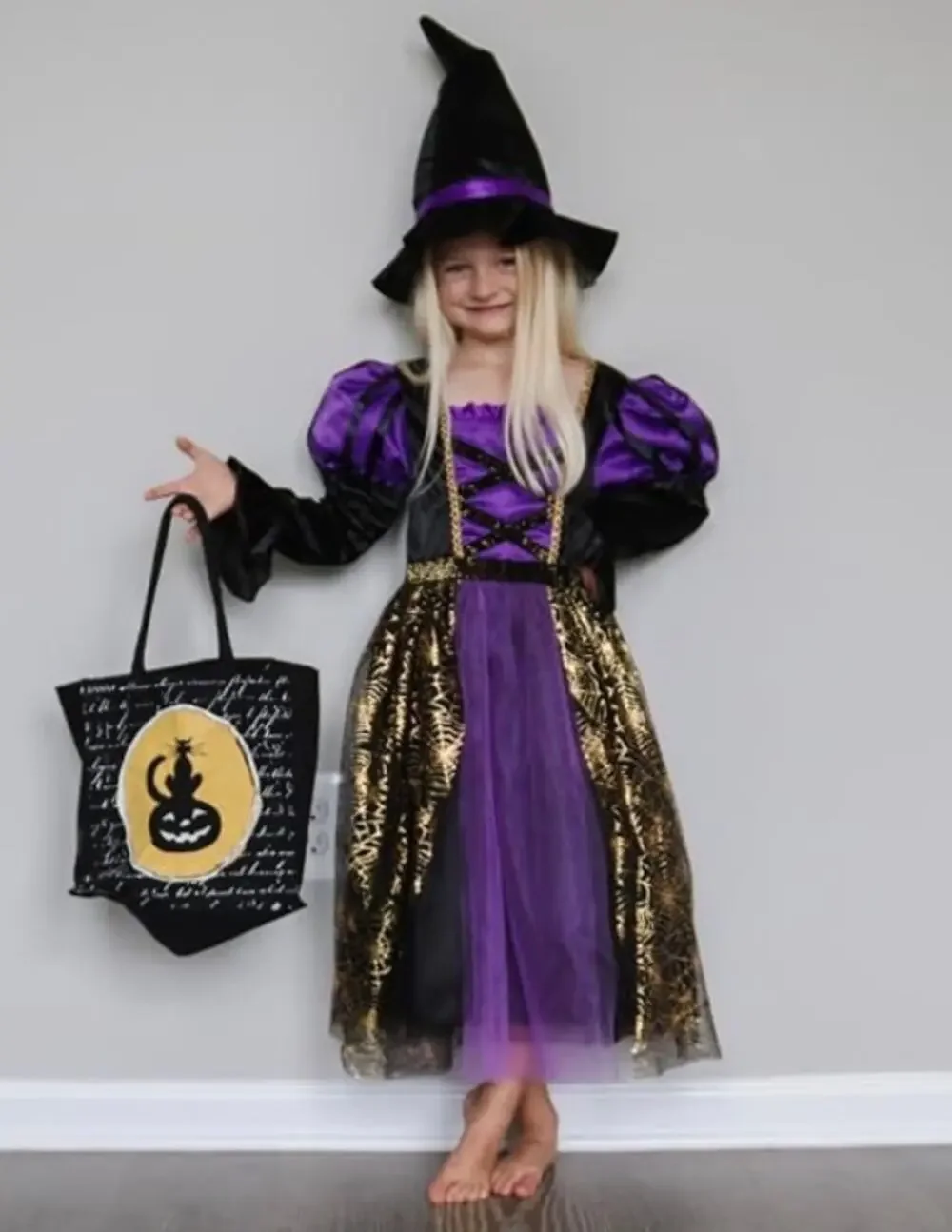 New ReliBeauty Girls Spider Witch Halloween Costume Dress & Hat Size 140 (US 8)